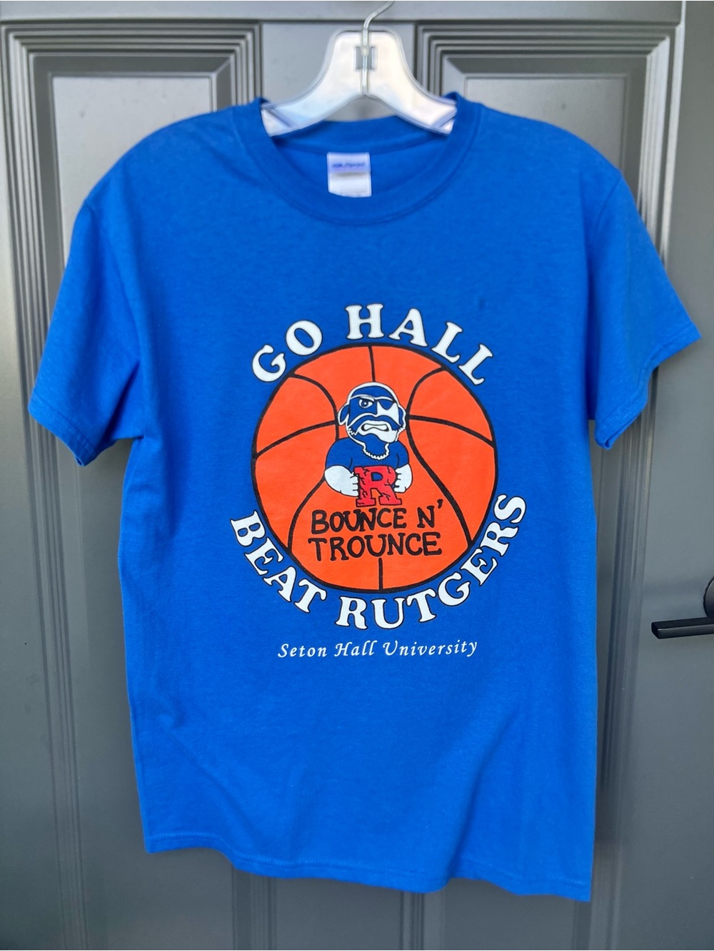 Vintage 90s Seton Hall Basketball Campus T Shirt Old Big East Beat Rutgers Sz S